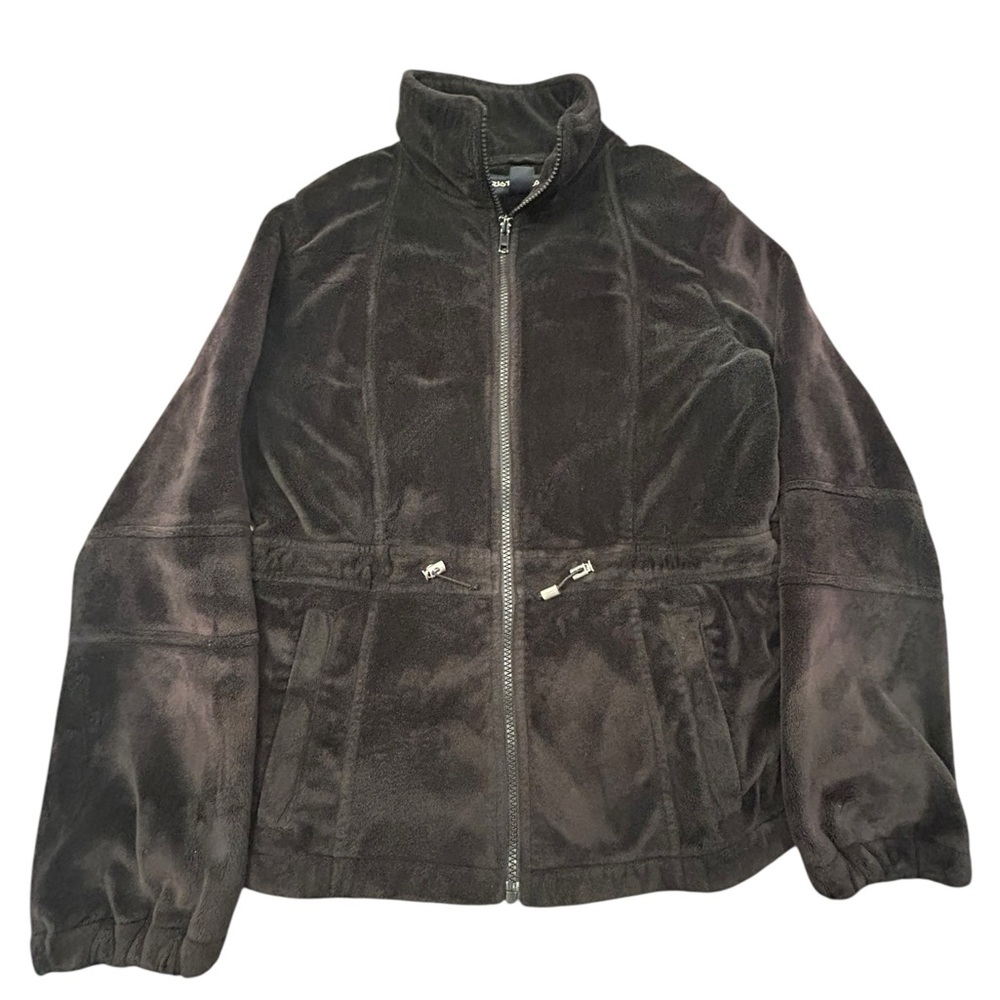 Kristen‎ Blake Women’s Vintage Apres Teddy Fleece Jacket Medium Black